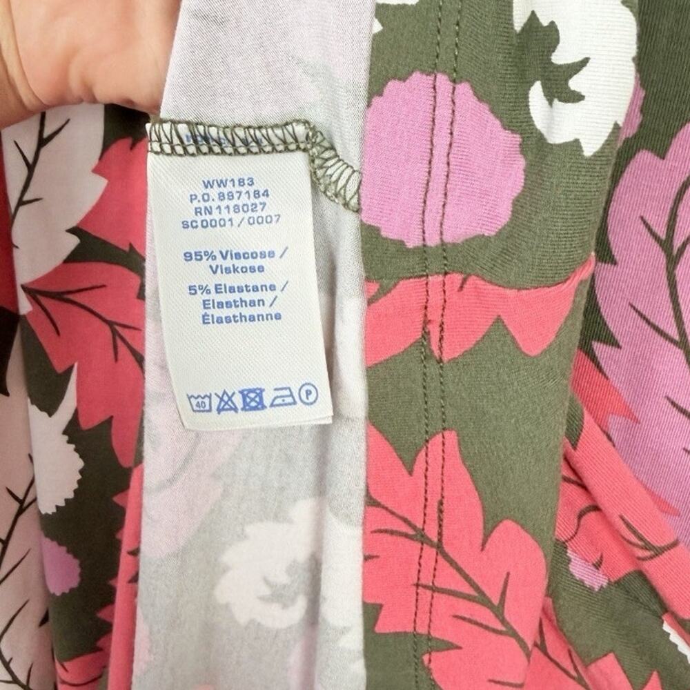 Boden Tropical Floral Twist Front Maxi Dress 6 P Olive Pink Sleeveless Resort - Picture 7 of 8